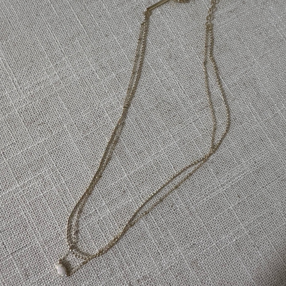 Kendra Scott Double Layered Opal Gold Necklace